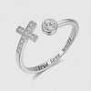 Purity Sterling Silver Cross Ring with Zircon-video