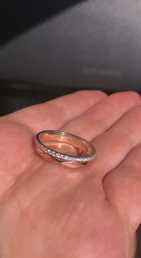 Custom Two-Tone Wedding Band (14k gold, diamonds)-video