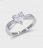 "True Love Waits" Sterling Silver Heart Purity Ring