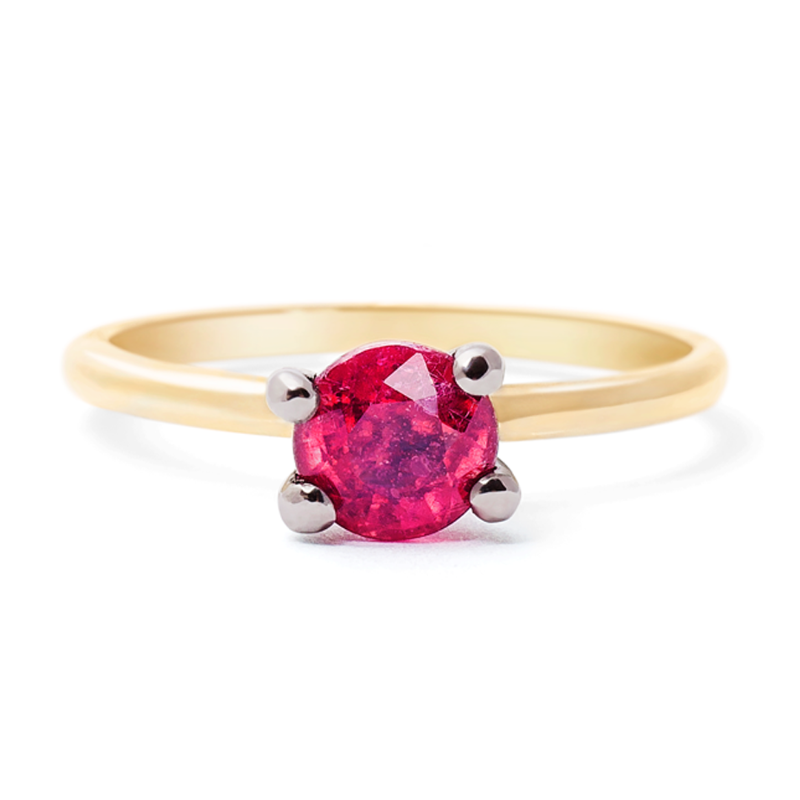 Simple Engagement Ruby Ring