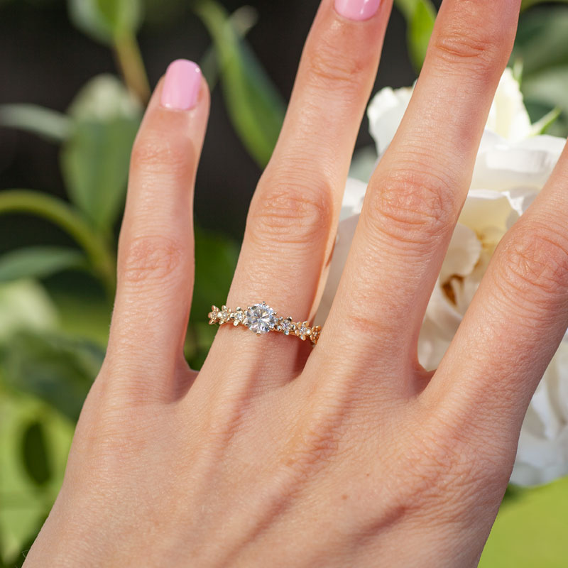 Moissanite Floral Ring1