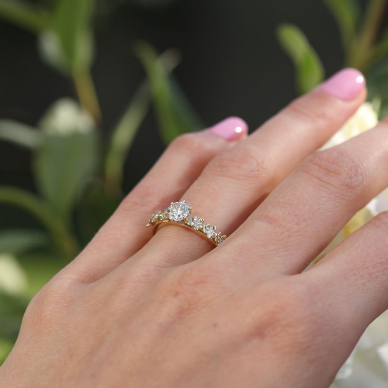 Moissanite Floral Ring2