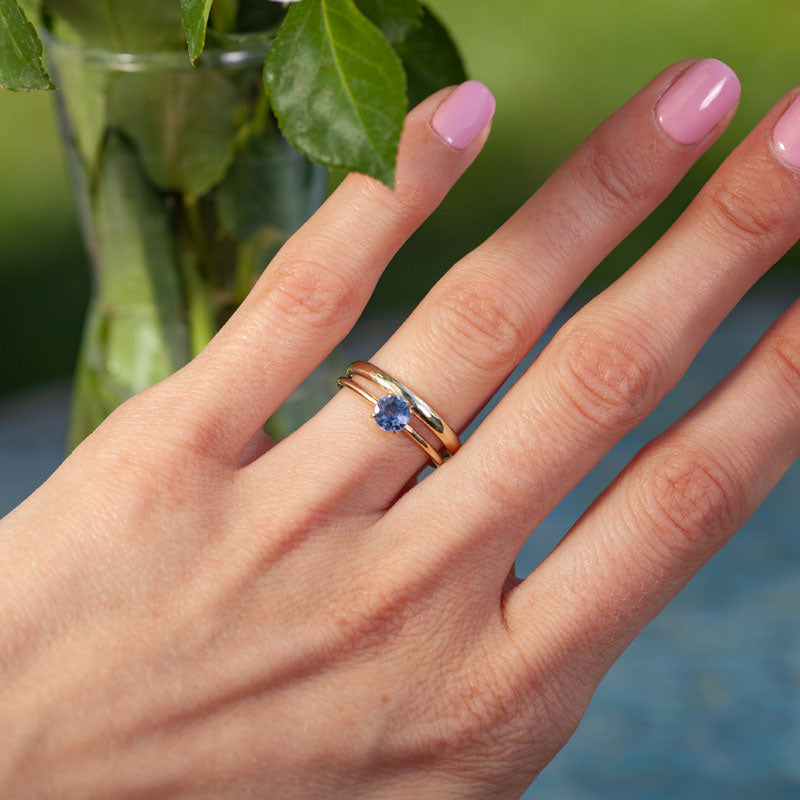 Sapphire Engagement Ring Set