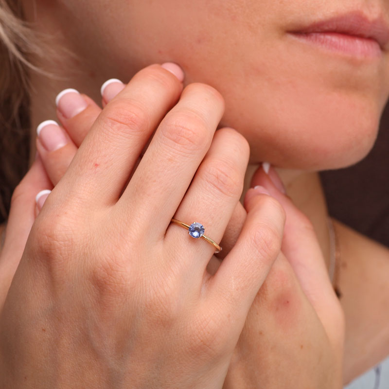 Sapphire Engagement Ring-finger