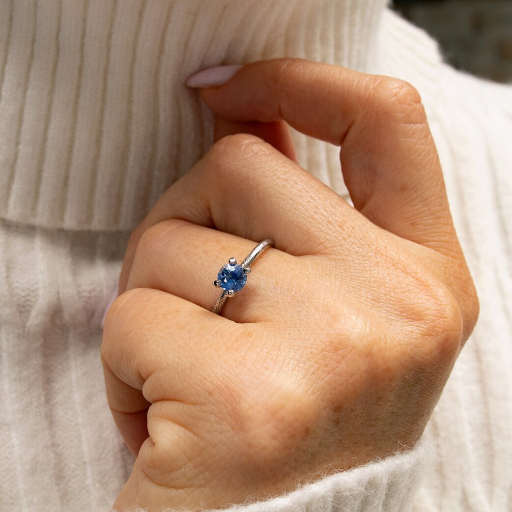 Blue Sapphire Engagement Ring