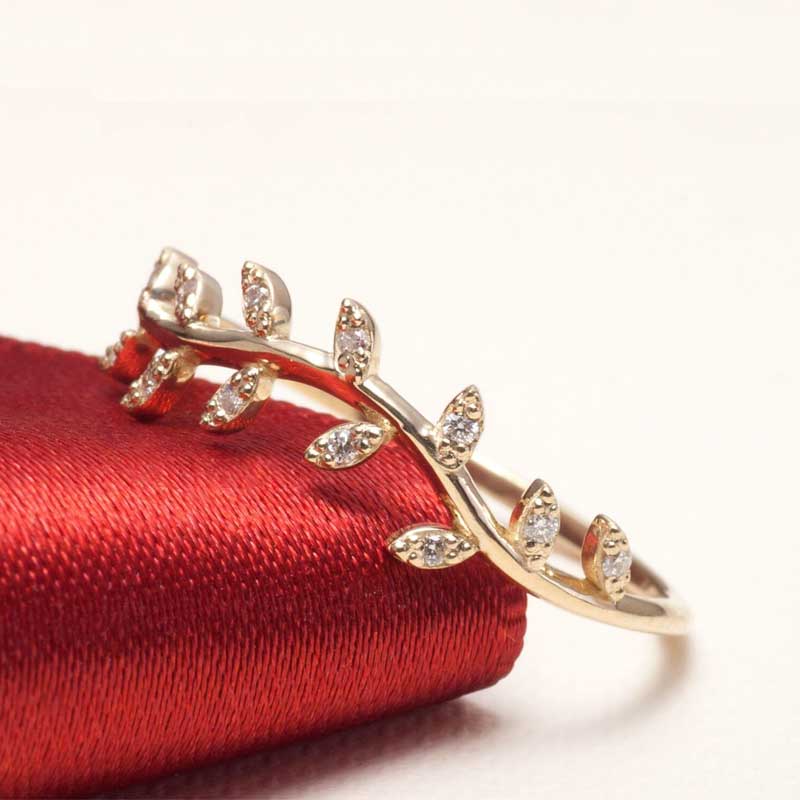 14K Branch Ring with diamonds 9 | one2threejewelry.com