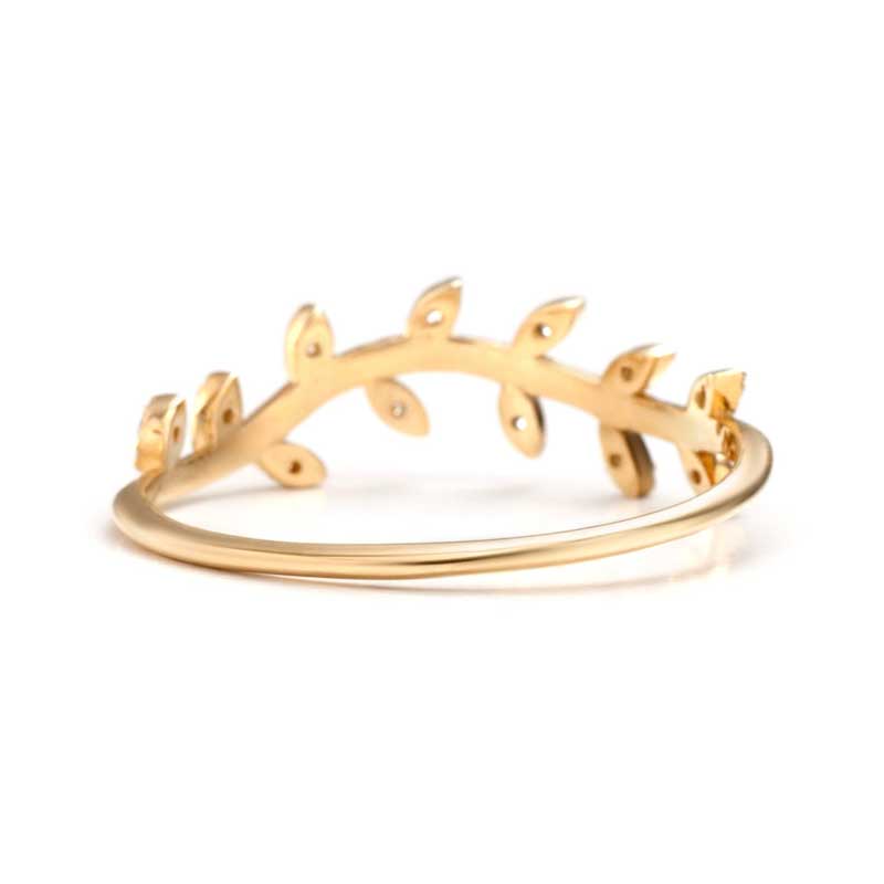 14K Branch Ring with diamonds 3 | one2threejewelry.com