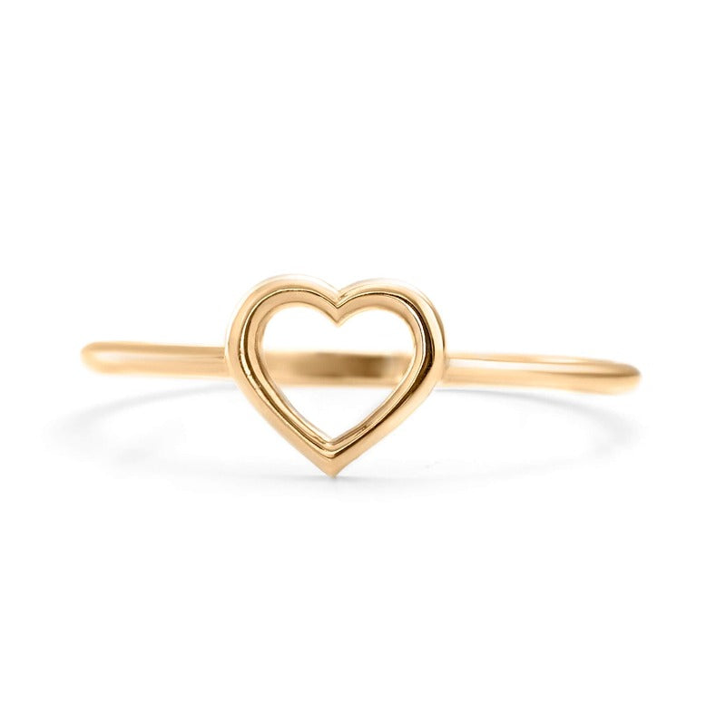 Heart Gold Dainty Ring