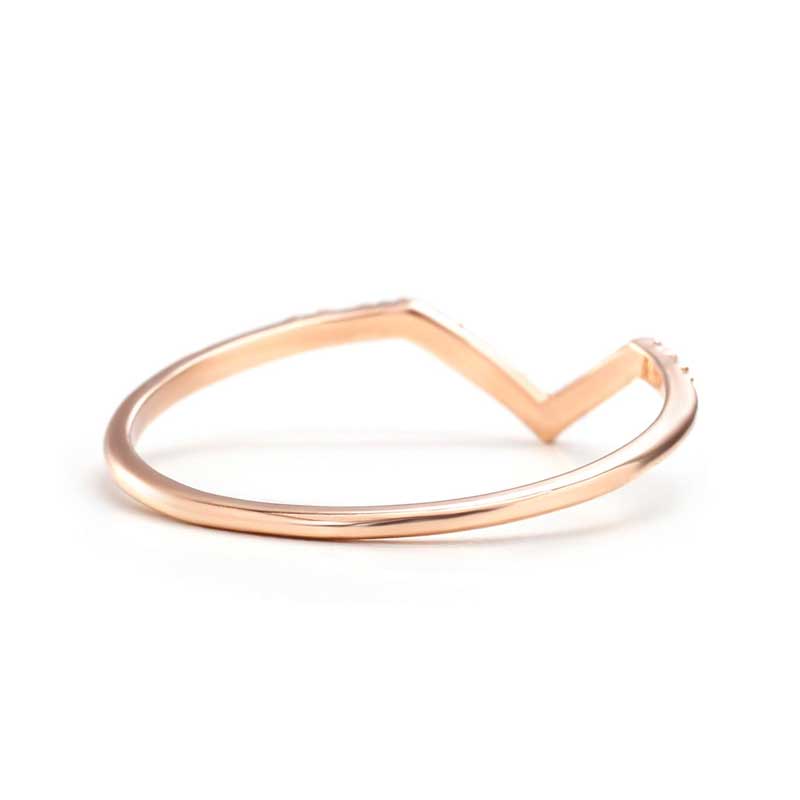 14K Gold Chevron Ring for women 4 | one2threejewelry.com