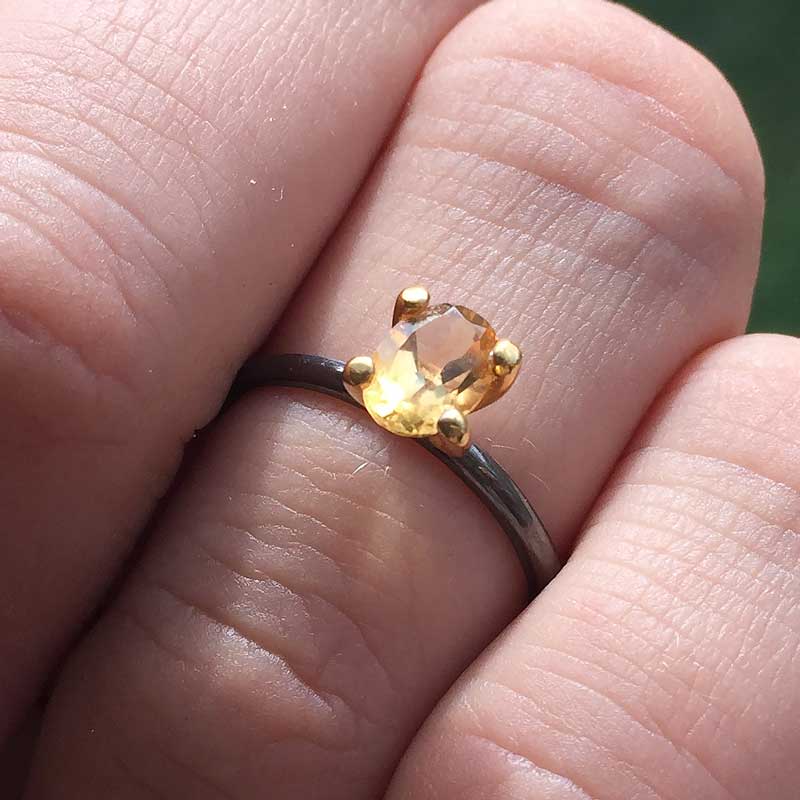 Citrine Ring_14K_Gold_5 | one2threejewelry.com