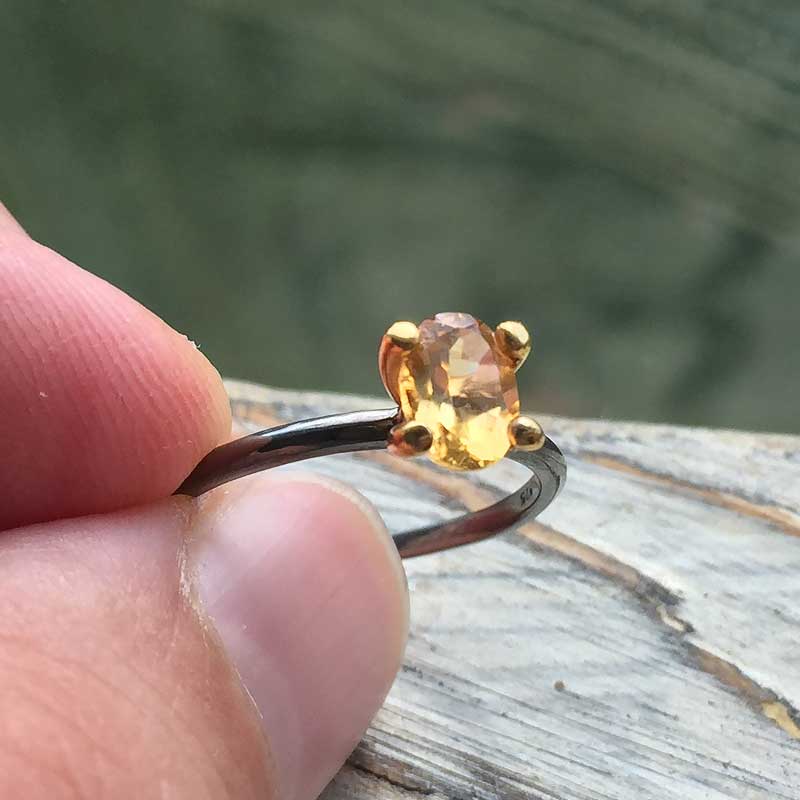 Citrine Ring_14K_Gold_6 | one2threejewelry.com