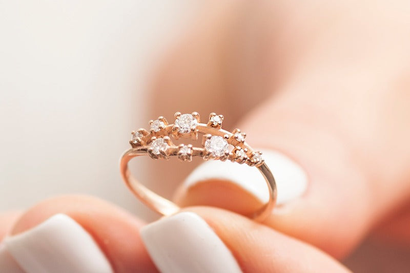 Gold Cluster Ring-14Krose_gold_diamonds4