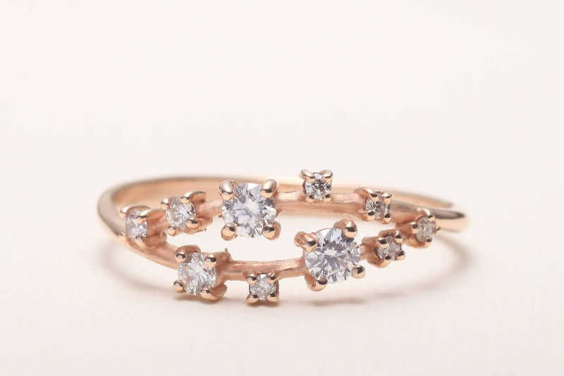 Gold Cluster Ring-14Krose_gold_diamonds1