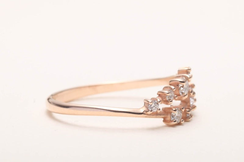 Gold Cluster Ring-14Krose_gold_diamonds2