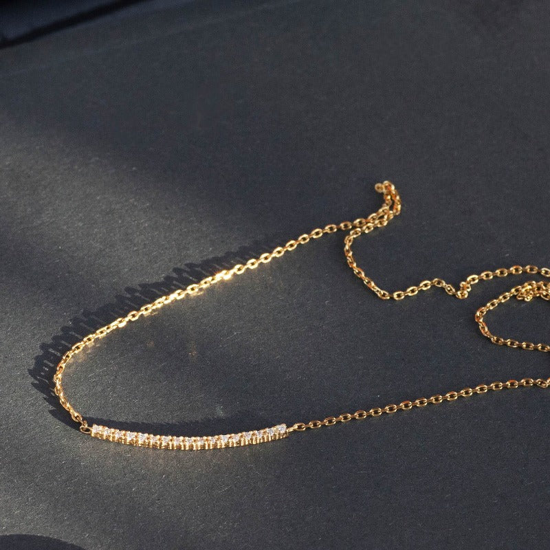 Gold Necklace with Diamonds_14K_Yellow_Gold