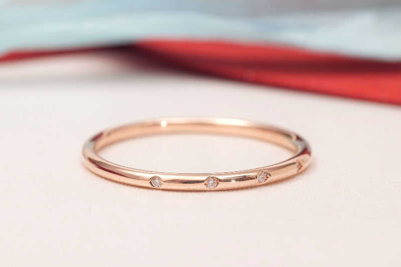 Gold Stackable Ring_4_diamods_14Kgold23