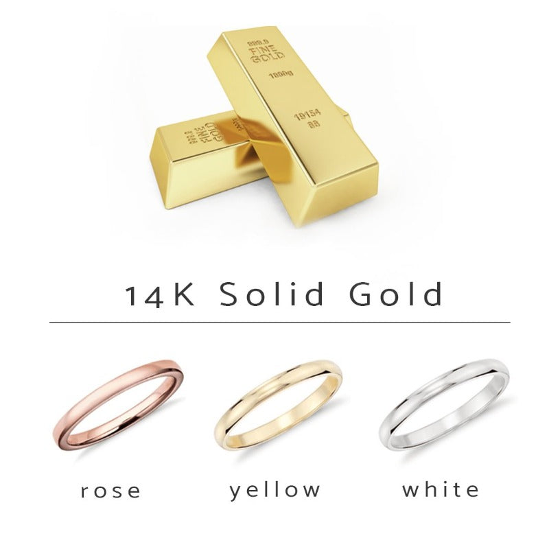 14K Solid Gold One2ThreeJewelry_Double Gold Ring_14Kgold