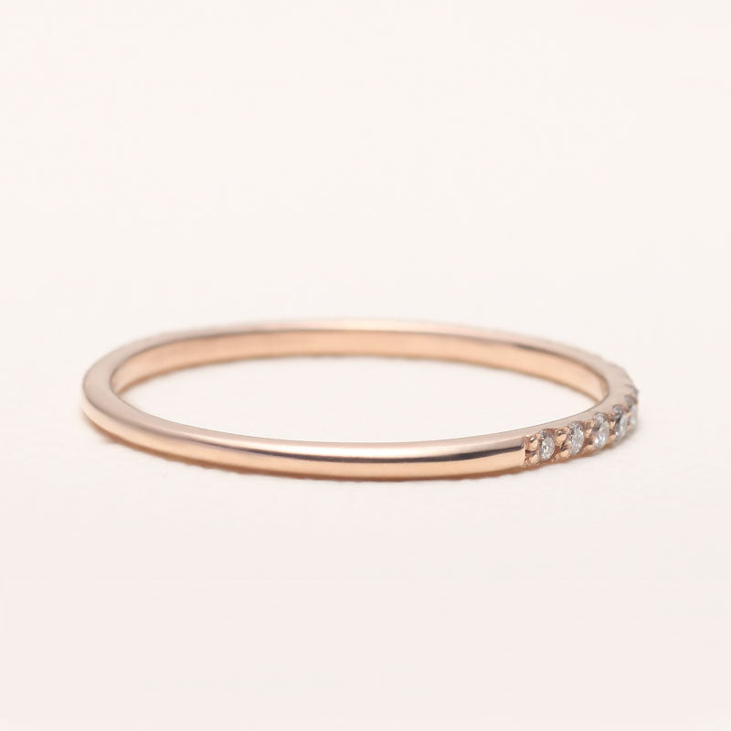 14K Gold Half Eternity Ring with diamonds2 | one2threejewelry.com