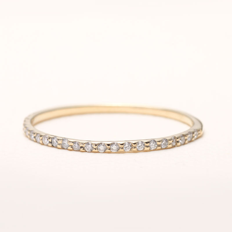 14K Gold Half Eternity Ring with diamonds3 | one2threejewelry.com