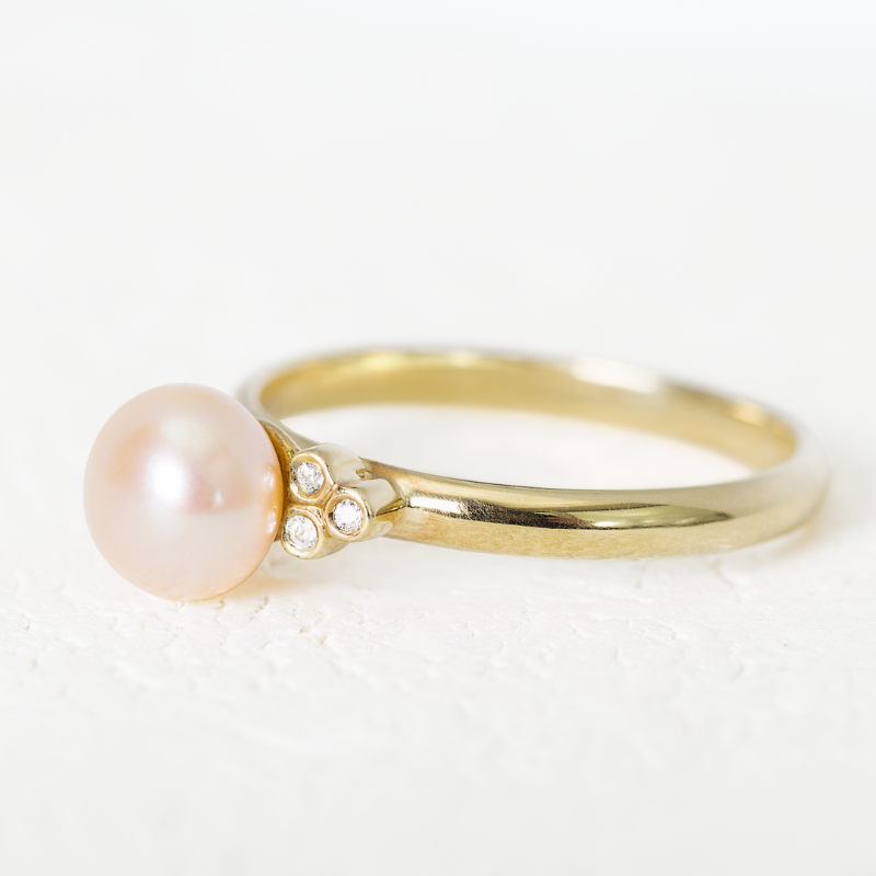 Pearl Ring with Diamonds_14KGold_1