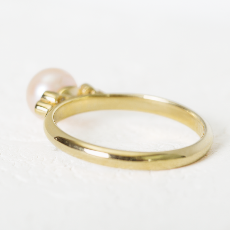 Pearl Ring with Diamonds_14KGold_2