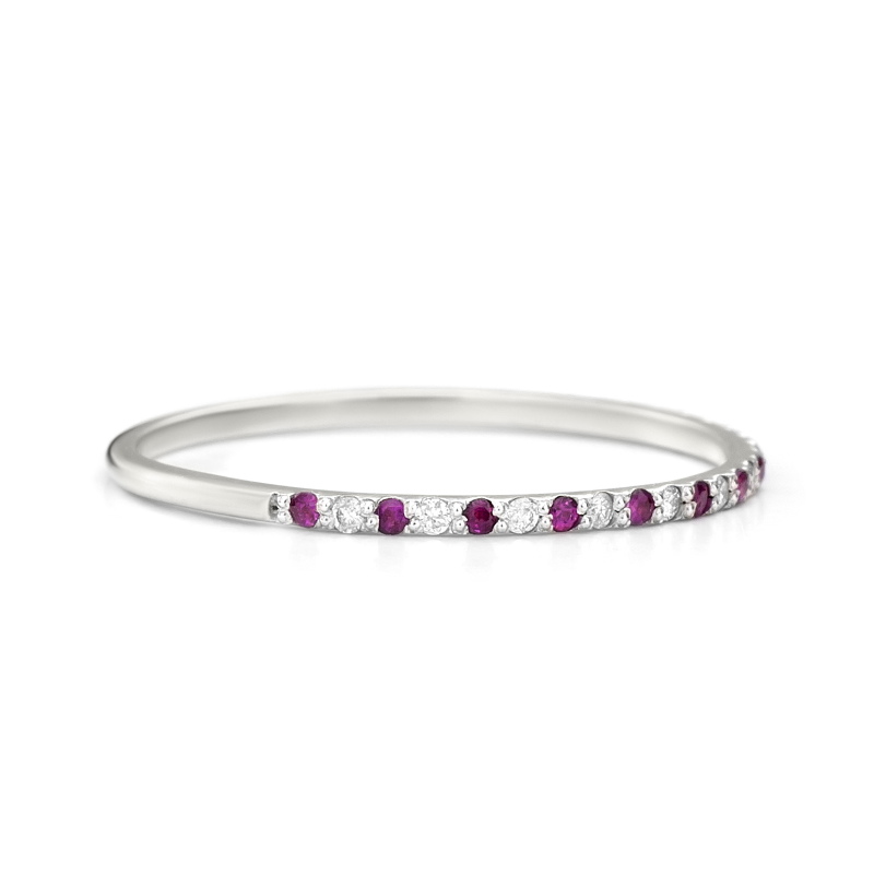 Rubies and Diamond Wedding Band_14KWhiteGold1