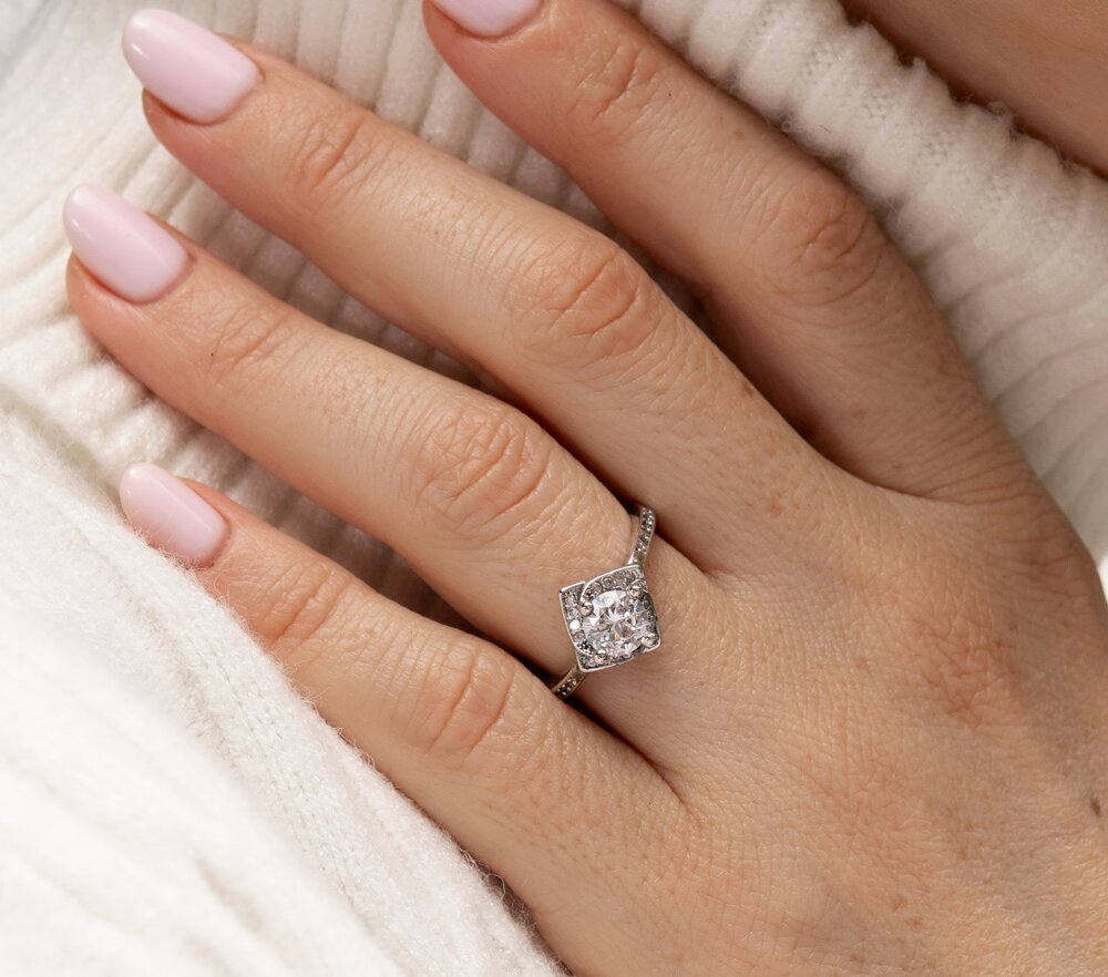 Rose Moissanite Floral Engagement Ring2