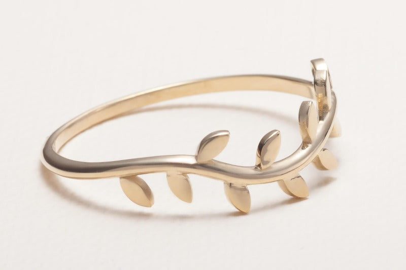 Olive Tree Branch Ring_14K_Yellow_Gold1