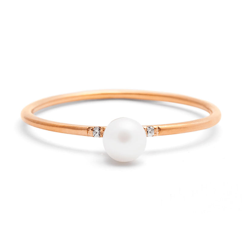 Pearl Ring with Diamonds | one2threejewelry.com