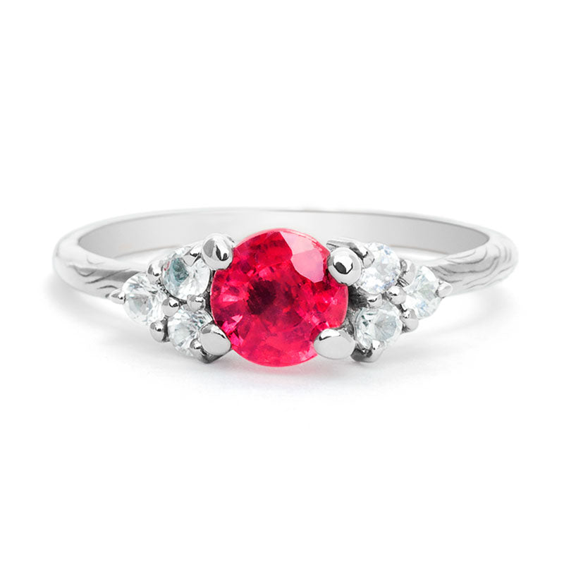 Engagement Ruby Ring with Diamonds