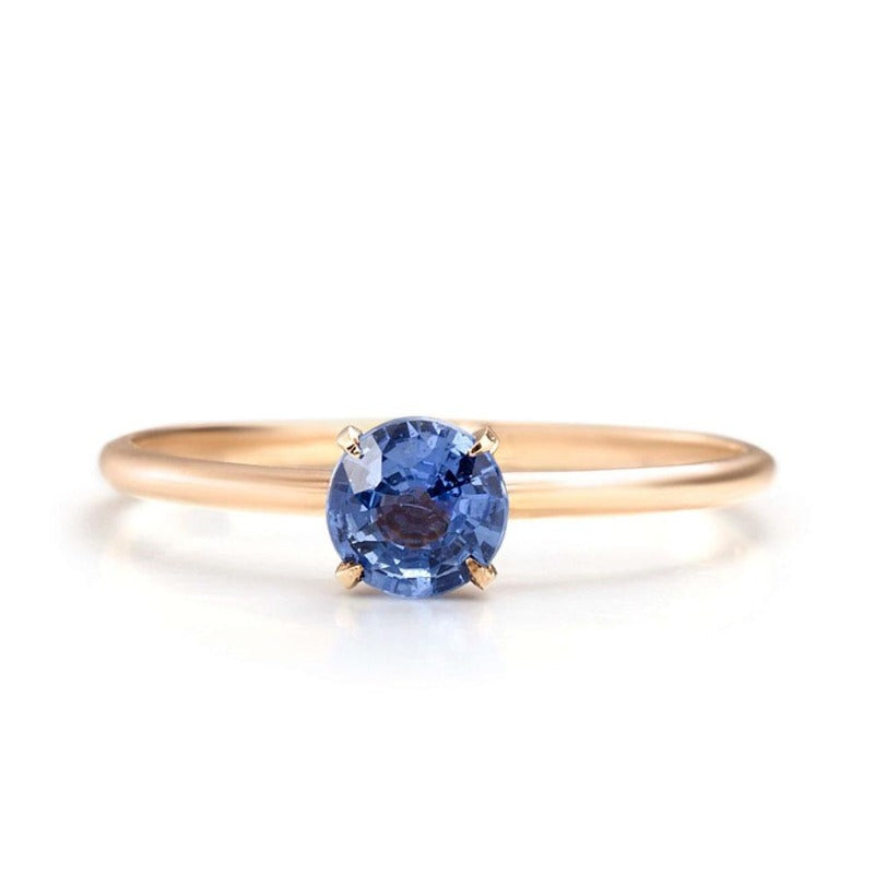 Blue Sapphire engagement ring | one2threejewelry.com