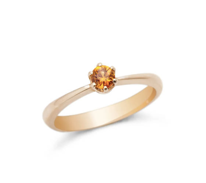 Simple Promise Ring with Yellow Sapphire