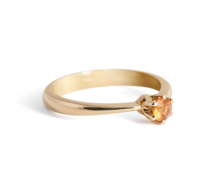 Simple Promise Ring with Yellow Sapphire2