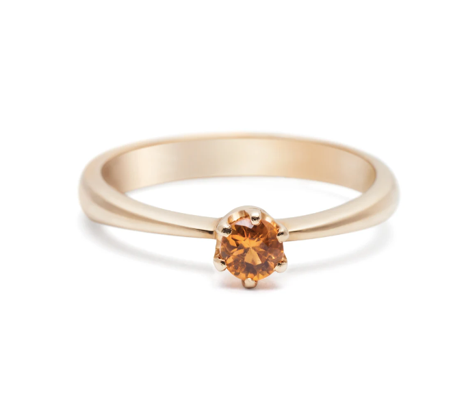 Simple Promise Ring with Yellow Sapphire3