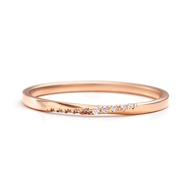 14K_Rose_Gold_Twisted Diamond Wedding Band