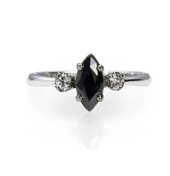 Black Sapphire Engagement Ring_photo_One2Threejewelry