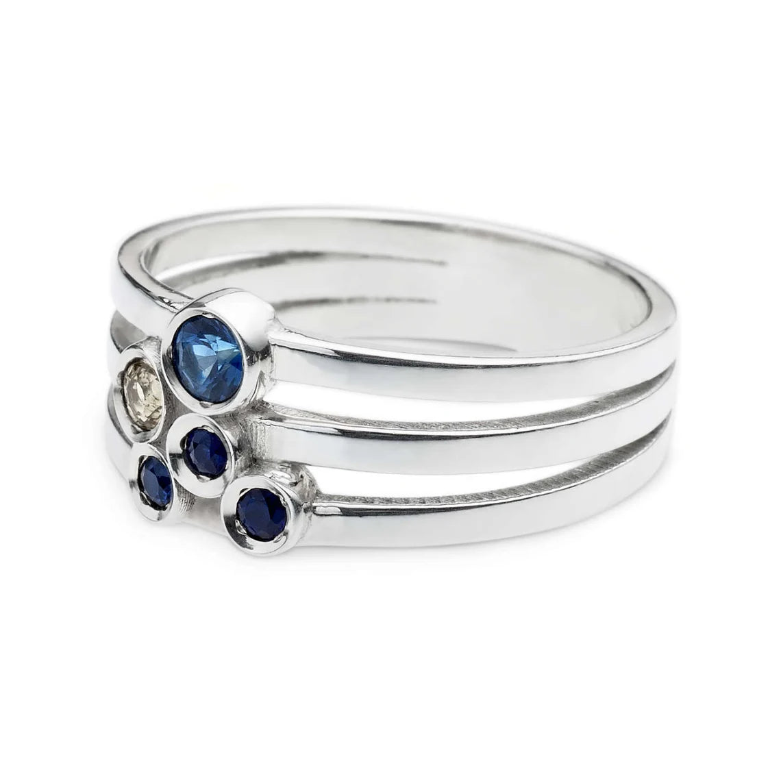 Blue and Yellow Sapphire Ring 2