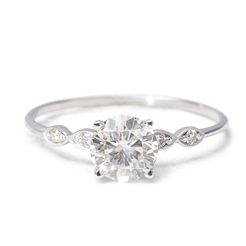 Moissanite Ring with Diamonds