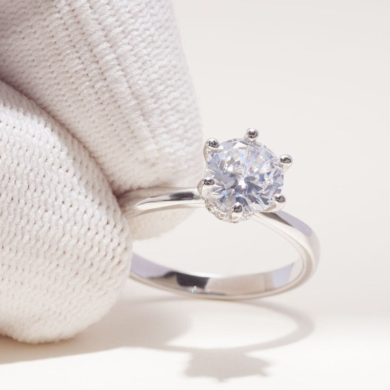 Simple Engagement Moissanite Ring