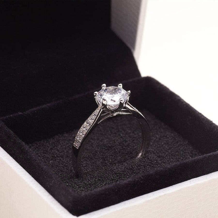 Cathedral Engagement Ring-in box-photo-one2threejewelry-photo1