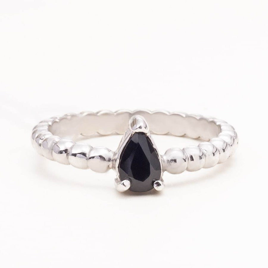 Black Sapphire Beaded Ring_photo_one2threejewelry