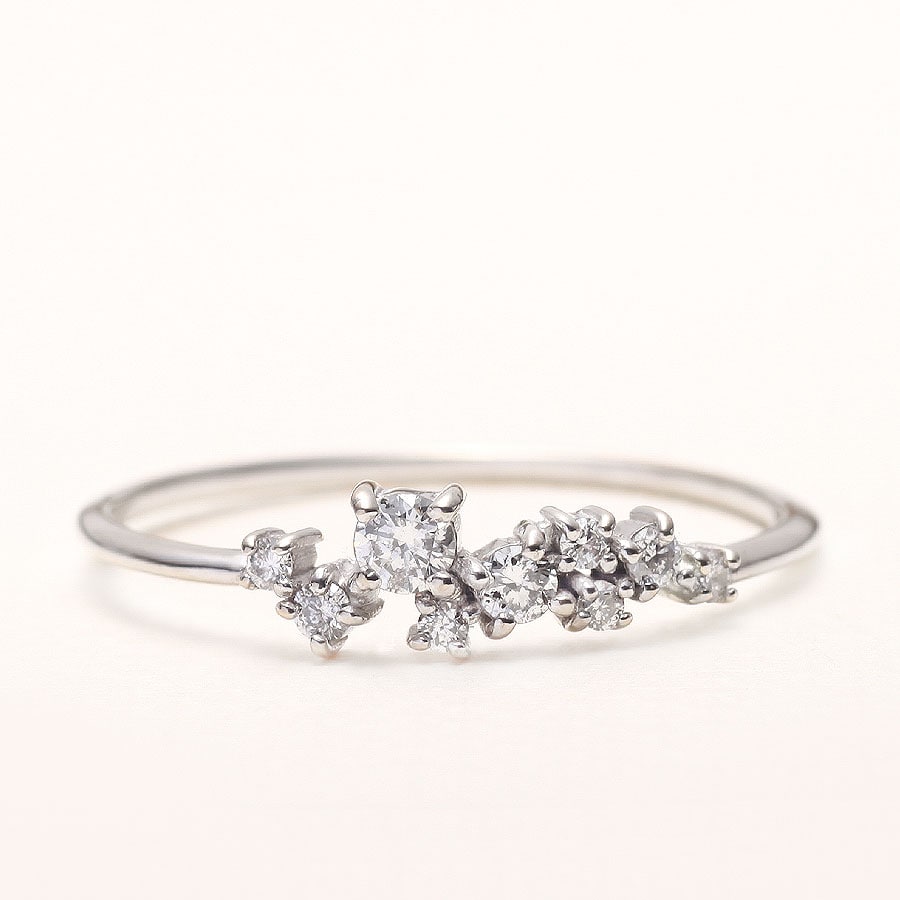 Cluster Diamond Ring_14K WhiteGold