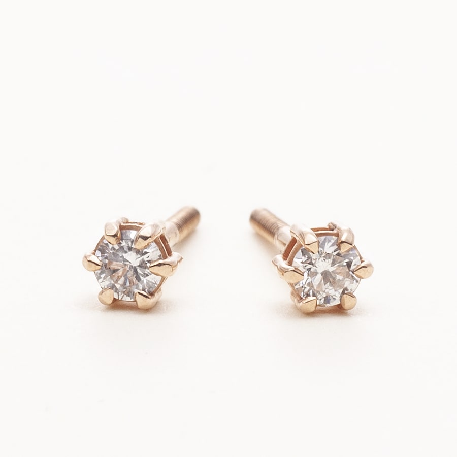 14K_Yellow_Gold_round_cut_Diamond_Earrings